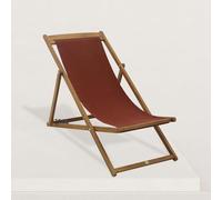 Chilienne de Jardin Pliante en Bois Joy Chilienne de 105 x 62 cm Chilienne Pliante et livrée déjà montée Tissu Spun Polyester 320g très Doux Rouge oxyde