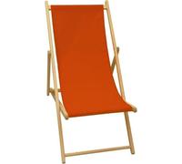 Chilienne en bois hêtre massifJardin Privé, 3 positions, Toile coton déperlante paprika, L.132 x l.55 x H.35 cm