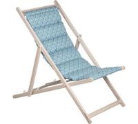 Chilienne Matelassée Danemark blue, Structure Bois Massif Hêtre 132 x 55 x 35 cm, 3 Positions, 120 kg