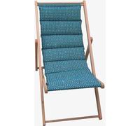 Chilienne Matelassée Douala, Toile Amovible, Structure Bois Hêtre Massif Bleu Canard, Fabriqué en France