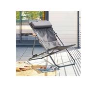 Hespéride Chilienne de jardin MIRAEL empilable/pliable 3 positions acier époxy Anthracite/Graphite
