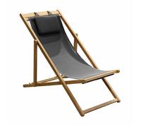 Chilienne pliante Teck et toile - Newton