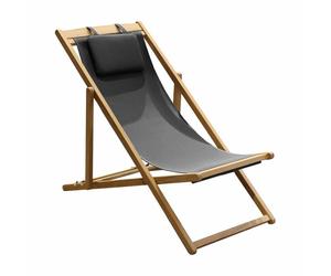 Chilienne pliante Teck et toile - Newton