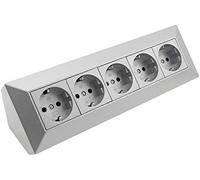 bloc de 5 prises, argent 250V~/ 16A, montage en saillie
