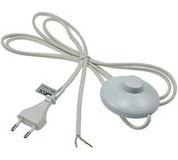 ChiliTec Câble d’alimentation avec interrupteur et prise pour lampe à fabriquer soi-même blanke Enden + 2m + Fußschalter weiss