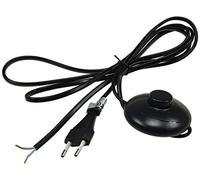 ChiliTec Câble d’alimentation avec interrupteur et prise pour lampe à fabriquer soi-même blanke Enden + 2m + Fußschalter Noir