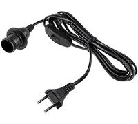 ChiliTec Câble d’alimentation avec interrupteur et prise pour lampe à fabriquer soi-même E14 Fassung + 3,4m + Schalter Noir