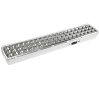 ChiliTec CTNL-60 Lampe de secours avec batterie pour jusqu'à 5 heures 230 V 60 LED SMD 230 V Allumage automatique en cas de panne de courant Éclairage d'urgence avec interrupteur Blanc