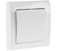 ChiliTec Delphi Interrupteur va-et-Vient encastré 230 V avec Cadre Simple Blanc