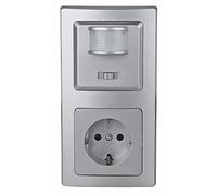 ChiliTec Détecteur de mouvement 160° Delphi Prise encastrée combinée Argenté/gris