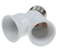 ChiliTec Douille de lampe à 2 prises - Adaptateur en Y pour ampoules E27 - Culot à vis - Adaptateur de lampe - Filetage multiple - Blanc