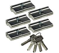 ChiliTec Jeu de cylindres de serrure 5x 60mm (30+30mm) avec 5 clés