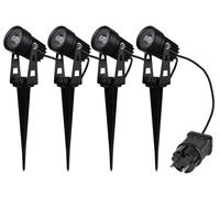 ChiliTec Lampes de jardin Set 4 projecteurs pour extérieur IP65 3000K