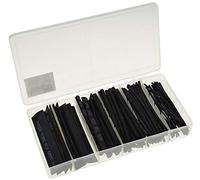 ChiliTec Lot de 100 gaines thermorétractables avec taux de rétrécissement 2:1, 10 cm de long, 6 tailles, isolation de câble, noir