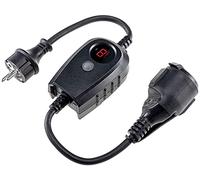 ChiliTec Prise de Courant avec Interrupteur crépusculaire - Adaptateur de Prise extérieure avec minuterie - 230 V IP44 2300 W - Commutation Automatique des Lampes d'éclairage en extérieur