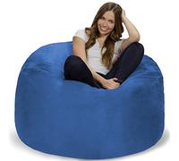 Chill Sack Chaise de Sac d’Haricot : Géant 4' mémoire Mousse Meubles Bean Bag - Grand canapé avec Housse Douce Microfibre - Bleu Royal