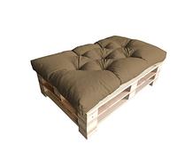 chilly pilley Coussin De Palette EU Flocons De Mousse pour Meublespalette Dossier De Canapé Coussin De Siège Coussin Latéral Ensemble Coussins Nombreuses (Coussin D'assise 120 x 80 Marron)