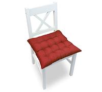 chilly pilley Coussins De Chaise Lot De 4 Coussins Matelassés Élégants pour Cuisine Et Jardin Plusieures Couleurs (Rouge)