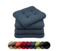 chilly pilley Coussins De Chaise Set De 4 Coussins Matelassés Coussins Décoratifs Cuisnie Et Jardin Pliusieures Tailles Et Couleurs (4X Oreiller 40x40. Bleu)