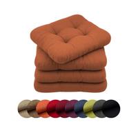 chilly pilley Coussins De Chaise Set De 4 Coussins Matelassés Coussins Décoratifs Cuisnie Et Jardin Pliusieures Tailles Et Couleurs (4X Oreiller 45x45. Orange)