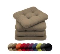 chilly pilley Coussins De Chaise Set De 4 Coussins Matelassés Coussins Décoratifs Cuisnie Et Jardin Pliusieures Tailles Et Couleurs (4X Oreiller 40x40. Cappuccino)