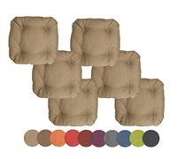 chilly pilley Coussins De Chaise Set De 4 Coussins Matelassés Coussins Décoratifs Cuisnie Et Jardin Pliusieures Tailles Et Couleurs (6X Oreiller 40x40. Cappuccino)