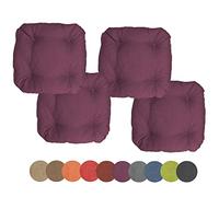 chilly pilley Coussins De Chaise Set De 4 Coussins Matelassés Coussins Décoratifs Cuisnie Et Jardin Pliusieures Tailles Et Couleurs (4X Oreiller 45x45. Violet)