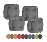 chilly pilley Coussins De Chaise Set De 4 Coussins Matelassés Coussins Décoratifs Cuisnie Et Jardin Pliusieures Tailles Et Couleurs (4X Oreiller 45x45. Gris)