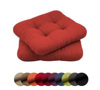 chilly pilley Coussins De Chaise Set De 4 Coussins Matelassés Coussins Décoratifs Cuisnie Et Jardin Pliusieures Tailles Et Couleurs (2X Oreiller 40x40. Rouge)
