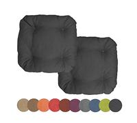 chilly pilley Coussins De Chaise Set De 4 Coussins Matelassés Coussins Décoratifs Cuisnie Et Jardin Pliusieures Tailles Et Couleurs (2X Oreiller 45x45. Noir)