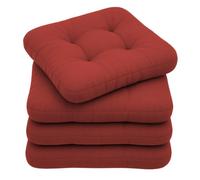 chilly pilley Coussins Impermeable De Chaise Set De 4 Coussins Matelassés Coussins Décoratifs Cuisnie Et Jardin Pliusieures Tailles Et Couleurs (Rouge Foncé, 50 x 50 cm 4er Set)