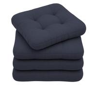 chilly pilley Coussins Impermeable De Chaise Set De 4 Coussins Matelassés Coussins Décoratifs Cuisnie Et Jardin Pliusieures Tailles Et Couleurs (Bleu Foncé, 45 x 45 cm 4er Set)