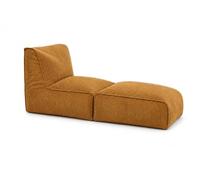 chilly pilley Pouf Chaise Longue Pliable 2 en 1 en Velours Côtelé - Remplissage EPS - Fauteuil Convertible Géant pour Enfants et Adultes - Plusieurs Couleurs, Miel