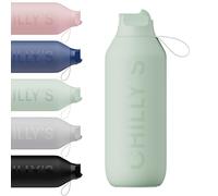 Chilly’s Gourde Series 2 Flip avec Bouchon Sport - Bouteille Isotherme en Inox avec Paille, Anse & Brosse de Nettoyage - Sans Condensation - 1000ml - Lichen Green