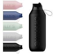 Chilly’s Gourde Series 2 Flip avec Bouchon Sport - Bouteille Isotherme en Inox avec Paille, Anse & Brosse de Nettoyage - Sans Condensation - 1000ml - Abyss Black