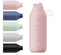 Chilly’s Gourde Series 2 Flip avec Bouchon Sport - Bouteille Isotherme en Inox avec Paille, Anse & Brosse de Nettoyage - Sans Condensation - 1000ml - Blush Pink