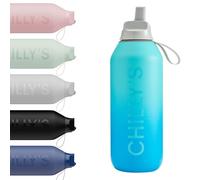 Chilly’s Gourde Series 2 Flip avec Bouchon Sport - Bouteille Isotherme en Inox avec Paille, Anse & Brosse de Nettoyage - Sans Condensation - 500ml - Ombre, Aurora