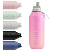 Chilly’s Gourde Series 2 Flip avec Bouchon Sport - Bouteille Isotherme en Inox avec Paille, Anse & Brosse de Nettoyage - Sans Condensation - 500ml - Ombre, Sundown