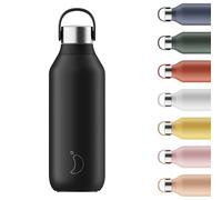 Chilly's Gourde Series 2 - Bouteille Isotherme en Inox avec Collerette Souple & Anse - Thermos pour Boissons Chaudes & Froides - Étanche, Sans Condensation - Abyss Black, 500ml