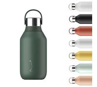 Chilly's Gourde Series 2 - Bouteille Isotherme en Inox avec Collerette Souple & Anse - Thermos pour Boissons Chaudes & Froides - Étanche, Sans Condensation - Pine Green, 350ml