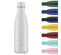 Chilly's Original Gourde - Bouteille Isotherme en Acier Inoxydable, Réutilisable pour Boissons Chaudes & Froides - Étanche, Sans Condensation - Monochrome - All White - 500ml