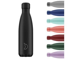 Chilly's Original Gourde - Bouteille Isotherme en Acier Inoxydable, Réutilisable pour Boissons Chaudes & Froides - Étanche, Sans Condensation - Tout noir - 260ml
