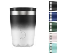 Chilly's Original Tasse à Café - Tasses de Voyage Réutilisables avec Couvercle - pour Boissons Froides/Chaudes - Tasse Isotherme à Double Paroi Isolée sous Vide - 340ml - Dégradé Monochrome