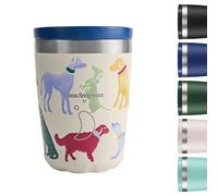 Chilly's Original Tasse à Café - Tasses de Voyage Réutilisables avec Couvercle - Tasse Isotherme à Double Paroi Isolée sous Vide - Acier Inoxydable - 340ml - Polka Dogs