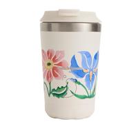 Chilly's Original Tasse à Café - Tasses de Voyage Réutilisables avec Couvercle - Tasse Isotherme à Double Paroi Isolée Sous Vide - Acier inoxydable - 340ml - Spring Flowers
