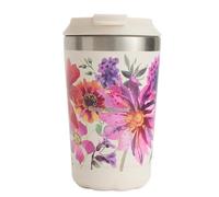 Chilly's Original Tasse à Café - Tasses de Voyage Réutilisables avec Couvercle - Tasse Isotherme à Double Paroi Isolée Sous Vide - Acier inoxydable - 340ml - Garden Flowers