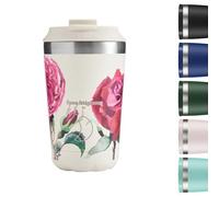 Chilly's Original Tasse à Café - Tasses de Voyage Réutilisables avec Couvercle - Tasse Isotherme à Double Paroi Isolée Sous Vide - Acier inoxydable - 340ml - Roses