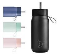 Chilly's Tasse Switch - Gobelet Switch en acier inoxydable sans BPA avec large paille pour milkshakes et BubbleTea - Double paroi, isolé sous vide - Abyss Black, 750ml