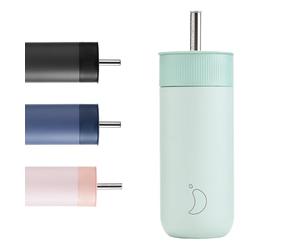 Chilly's Tasse Switch - Gobelet Switch en acier inoxydable sans BPA avec large paille pour milkshakes et BubbleTea - Double paroi, isolé sous vide - Lichen Green, 500ml
