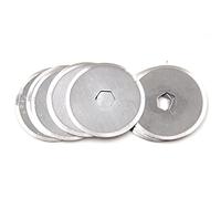 Chiloskit Lot de 10 lames de cutter rotatives de 18 mm, idéales pour les travaux manuels, le matelassage, le scrapbooking, les coupes soignées, pour les cutters Olfa Fiskars True Cut